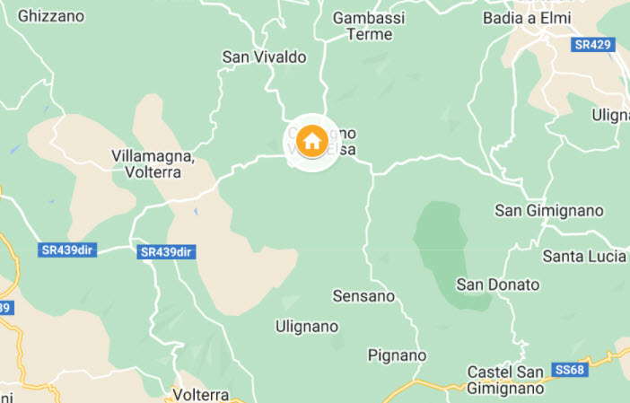 Foto: kaart map luxe agriturismo mid toscane met groot zwembad