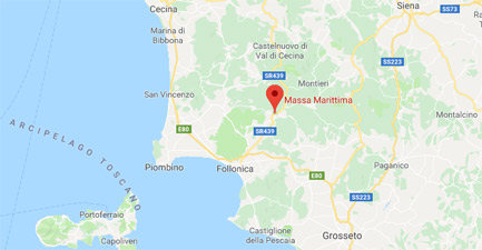 foto map agriturismo voor fiets en wandel vakantie vlakbij strand