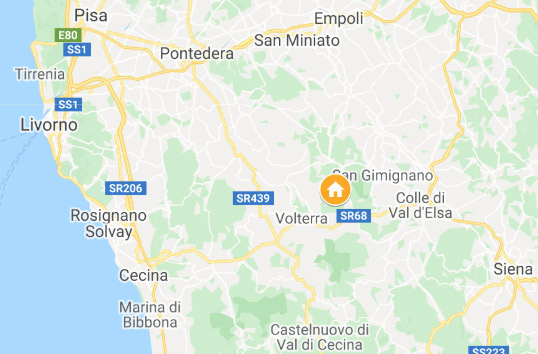 kaart map: Toscaanse vakantie bij san gimignano