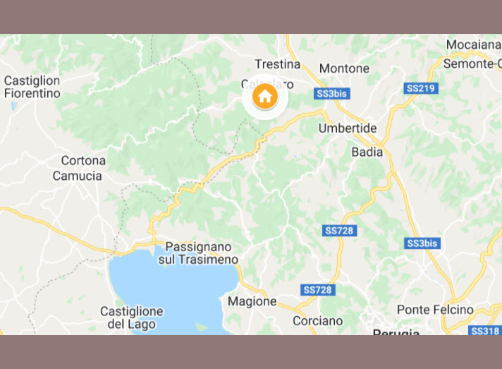 kaart map Umbria dichtbij umbertide