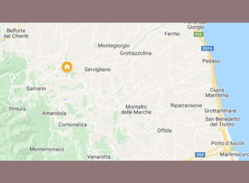 kaart map van Marche boven Macerata