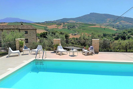 Kleinschalig agriturismo midden Marche oost italie