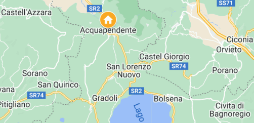 kaart map vakantie boerderij in lazio bij orvieto